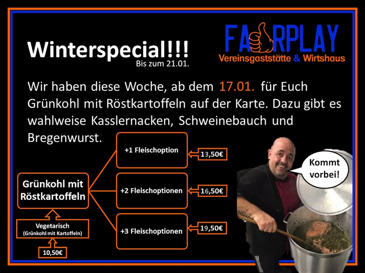 You are currently viewing Aktion Winterspecial – Grünkohl ab dem 17.01.2024