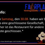 Geschlossene Gesellschaft am 30.08.2025