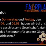 Geschlossene Gesellschaft am 30.04. und 01.05.2026
