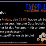 Geschlossene Gesellschaft am 29.05.2026